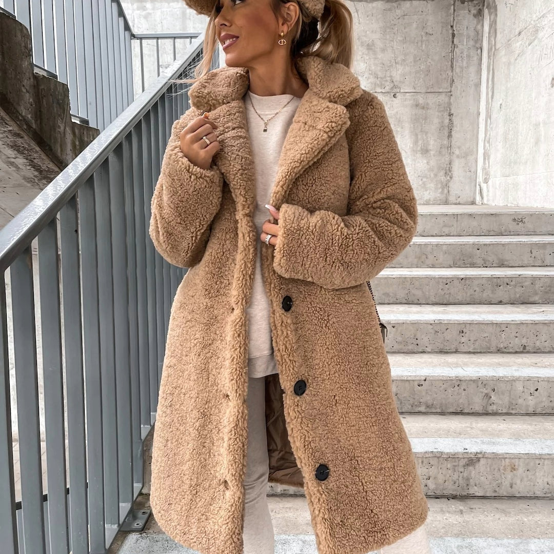 Manteau Hiver Femme Teddy Long – Élégant et Chaud pour un Style Modern et Confortable 0