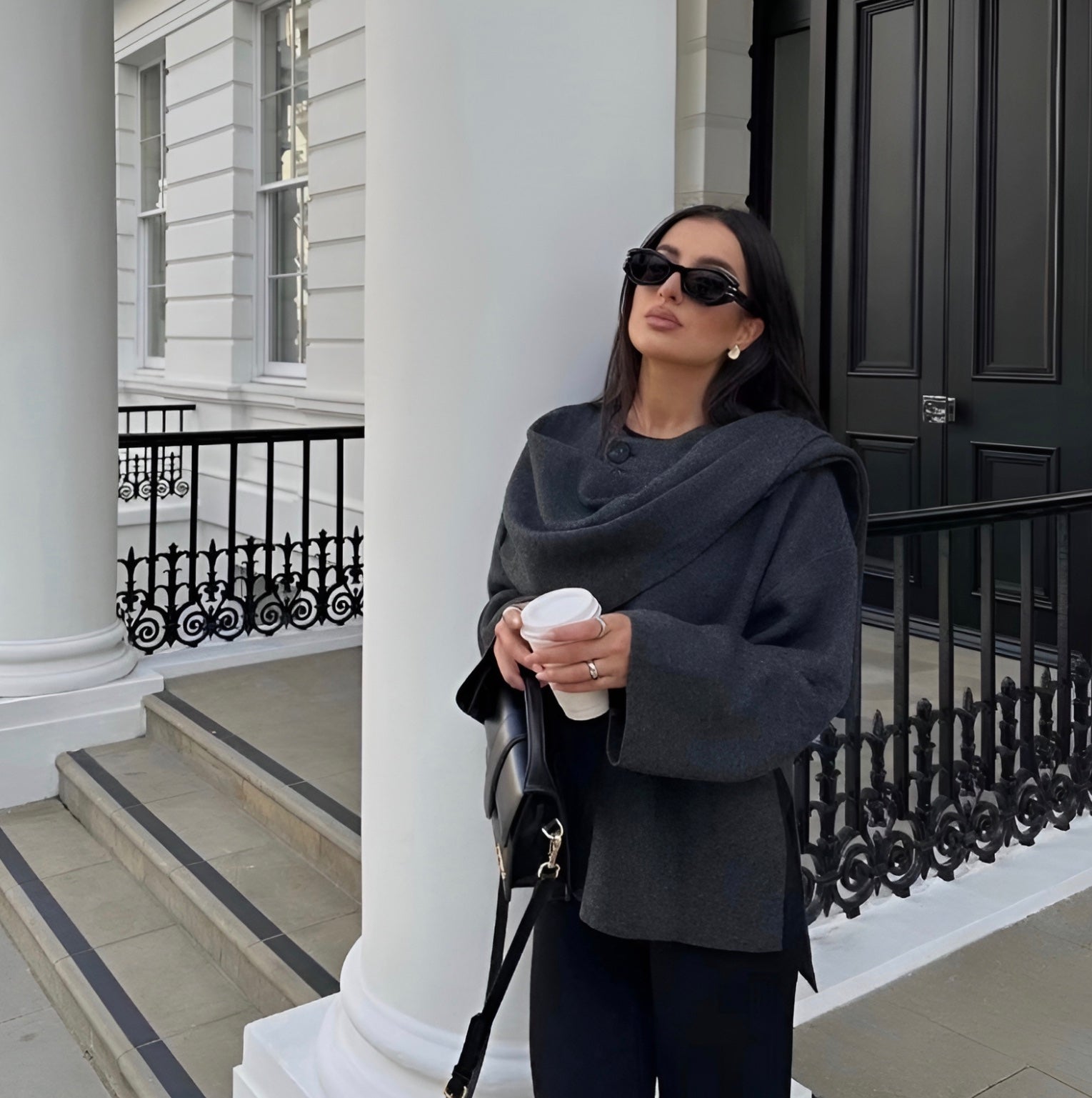 Manteau Hiver Femme – Design Asymétrique en Tissu Doux et Chaud pour un Confort Optimal 1