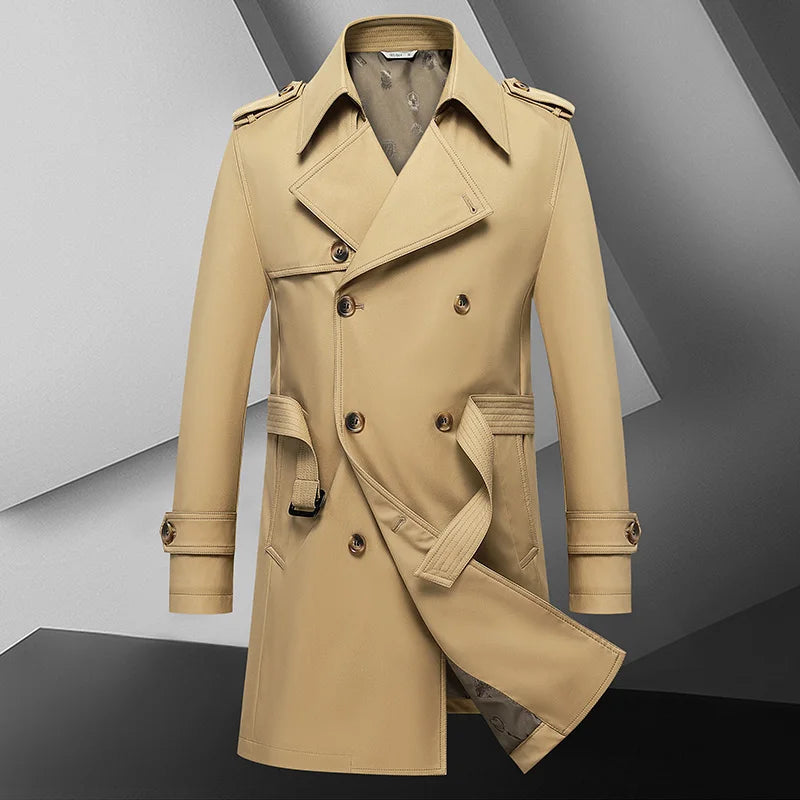 Manteau Long Élégant pour Homme au Style Britanique 0
