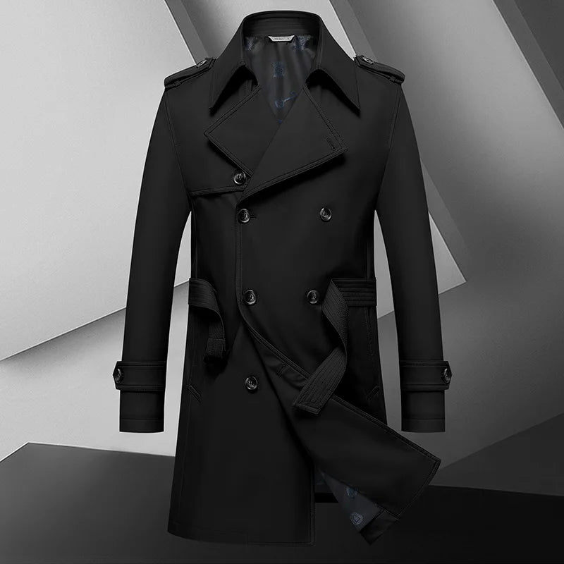 Manteau Long Élégant pour Homme au Style Britanique 1