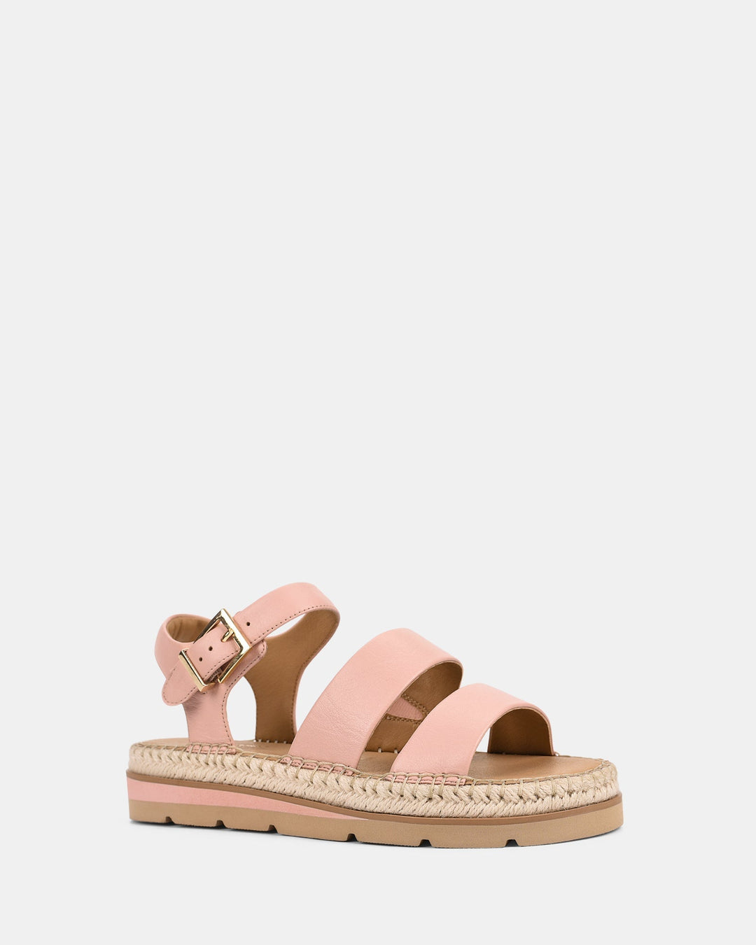 Ces sandales espadrilles en cuir rose clair, avec des lanières croisées et une fermeture à boucle, sont idéales pour un look estival chic et décontracté. La semelle en jute ajoute une touche d&