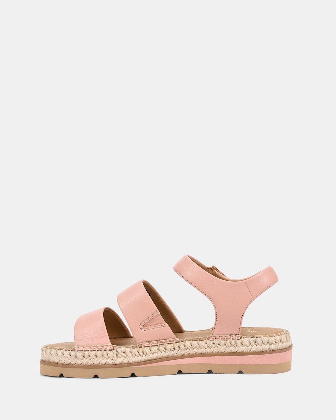 Ces sandales espadrilles, en cuir rose doux, avec des lanières croisées et une semelle en jute, offrent à la fois confort et style pour l&