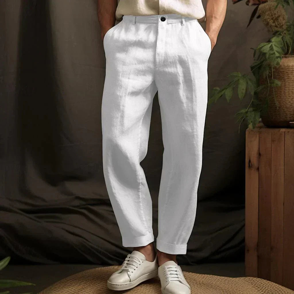 Pantalon Lin Homme Décontracté au Style Aéré et Confort Optimal 1