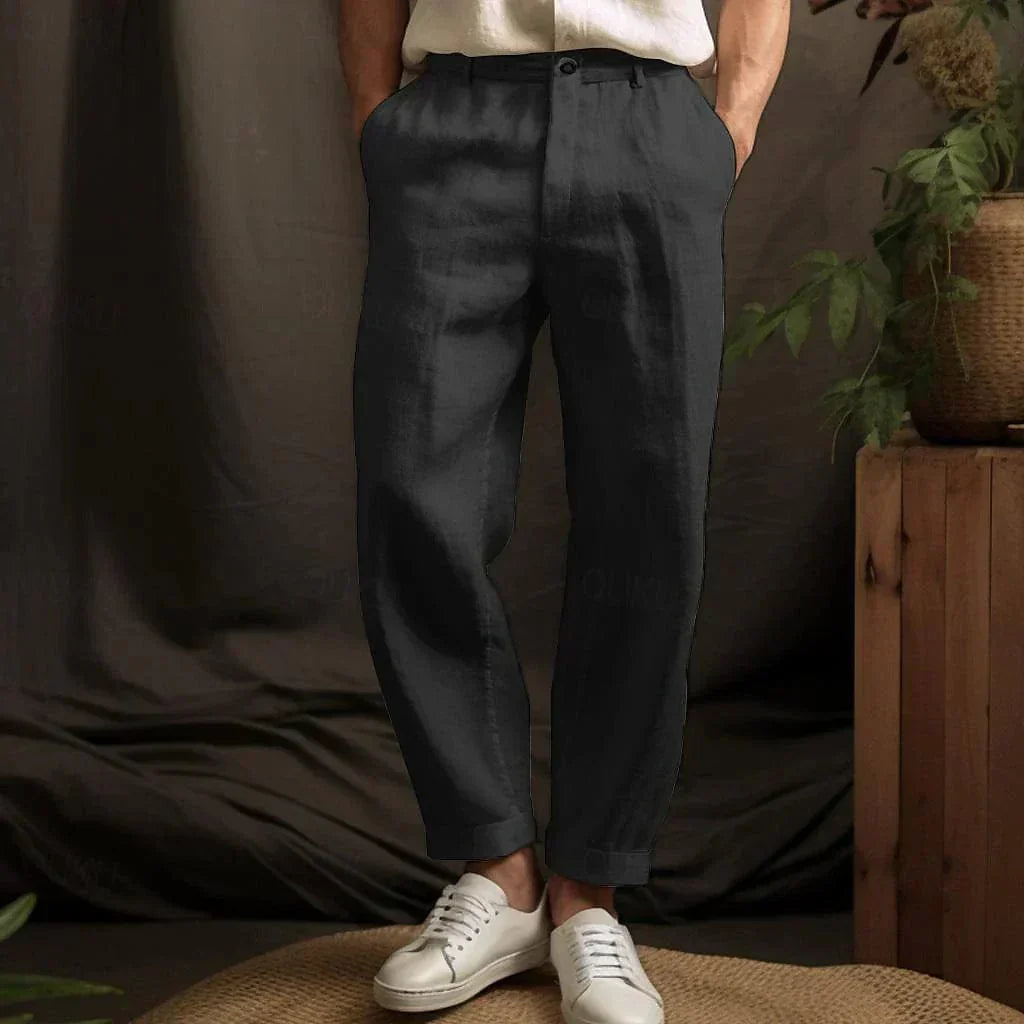 Pantalon Lin Homme Décontracté au Style Aéré et Confort Optimal 2