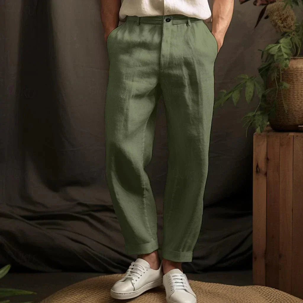 Pantalon Lin Homme Décontracté au Style Aéré et Confort Optimal 3
