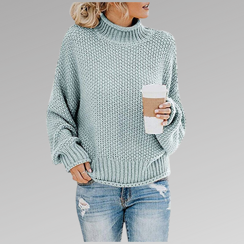 Pull Femme Élégant à Col Roulé Confortable pour Automne-Hiver 0