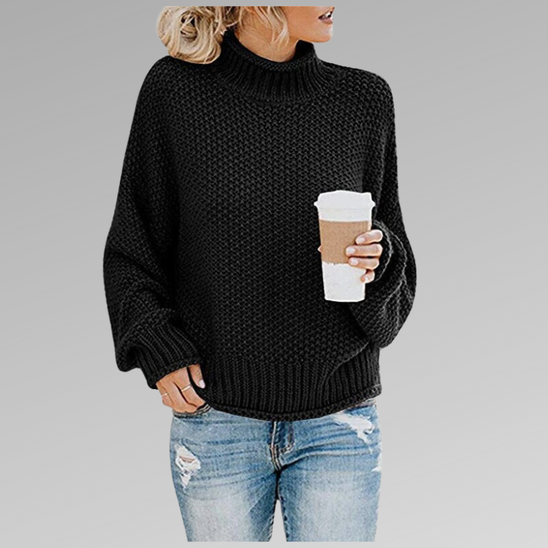 Pull Femme Élégant à Col Roulé Confortable pour Automne-Hiver 2
