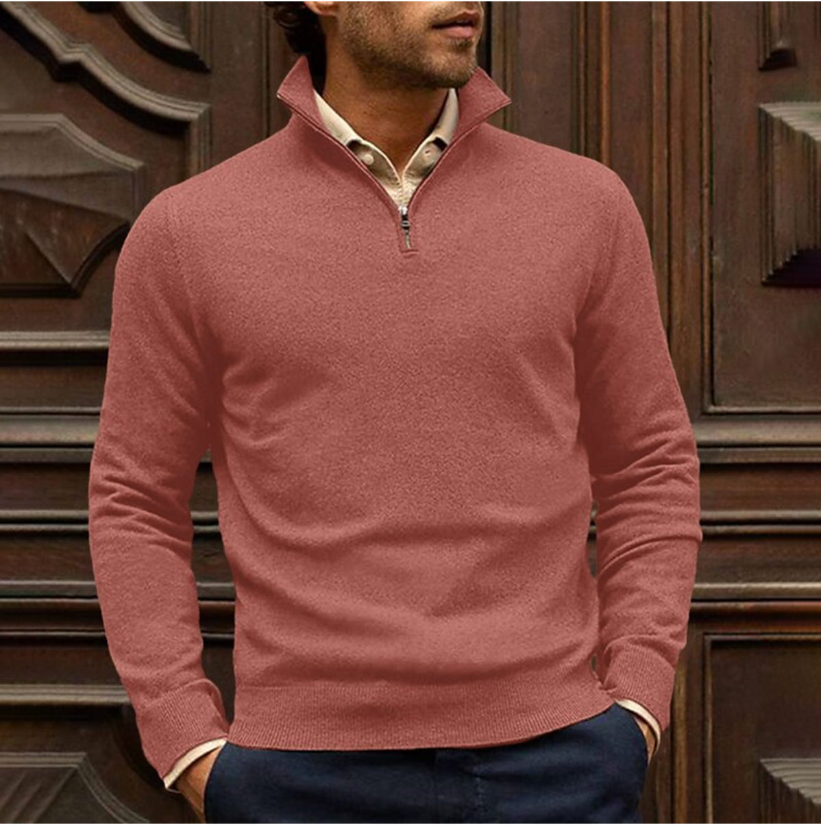 Pull Zip-Up Élégant et Confortable pour Hommes 1