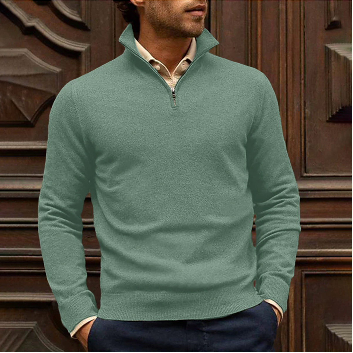 Pull Zip-Up Élégant et Confortable pour Hommes 2