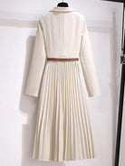 Robe Élégante Femme Plissée avec Ceinture Chic pour Toutes Occasions 2