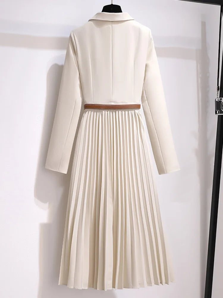 Robe Élégante Femme Plissée avec Ceinture Chic pour Toutes Occasions 2