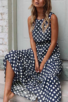 Robe Longue Femme Décontractée à Pois pour un Confort Estival 3