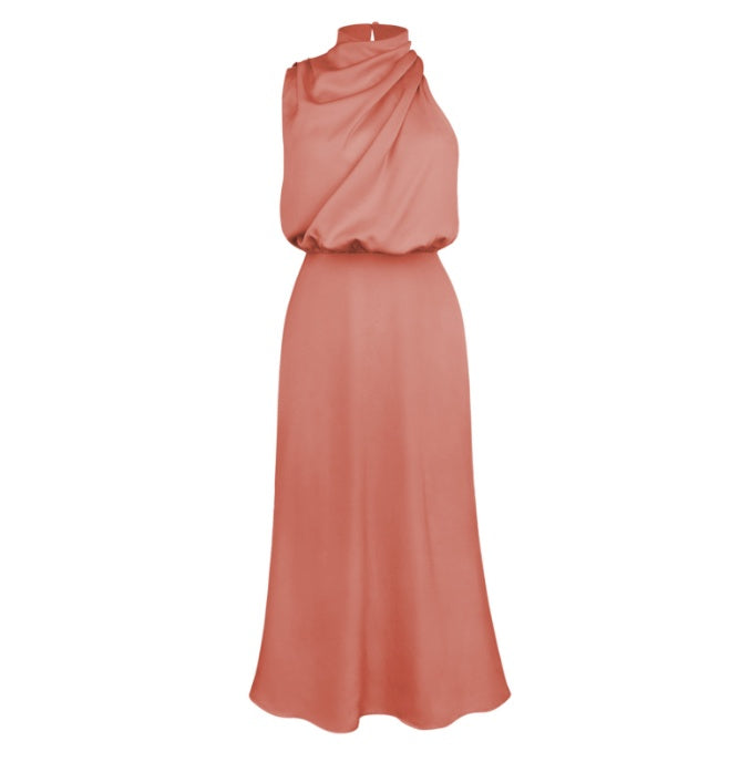 Robe Longue Femme Élégante au Col Haut pour un Style Chic 15