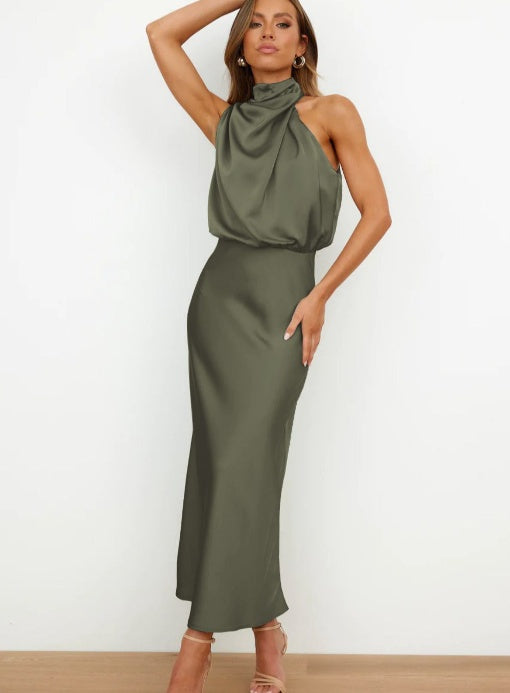 Robe Longue Femme Élégante au Col Haut pour un Style Chic 9