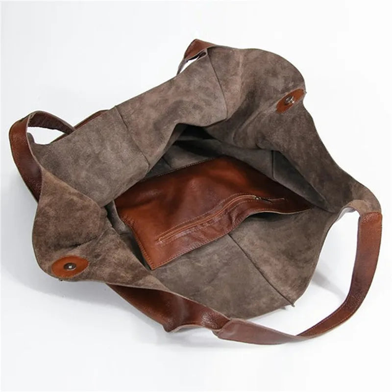 Sac Tote Bag Oversized en Cuir Élégant – Pratique pour Quotidien et Sorties, Intérieur Spacieux, Disponible en Brun, Noir, Jaune 3