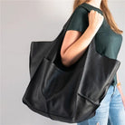 Sac Tote Bag Oversized en Cuir Élégant – Pratique pour Quotidien et Sorties, Intérieur Spacieux, Disponible en Brun, Noir, Jaune 8