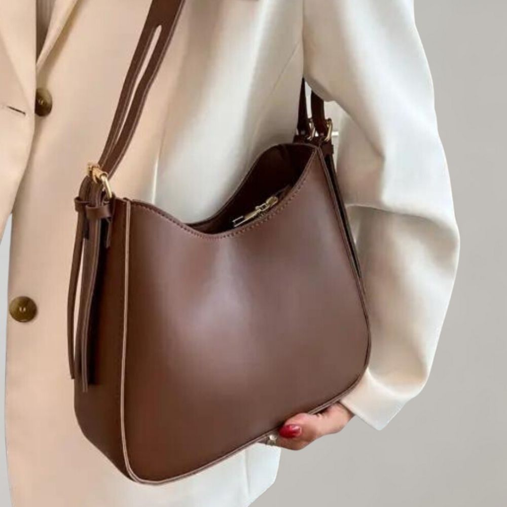 Sac à Bandoulière Femme en Cuir Vegan Minimaliste - Sac à Main Bandoulière Élégant et Pratique pour Quotidien 0