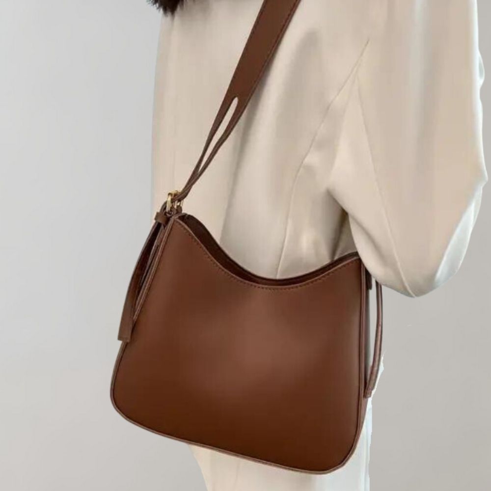 Sac à Bandoulière Femme en Cuir Vegan Minimaliste - Sac à Main Bandoulière Élégant et Pratique pour Quotidien 1