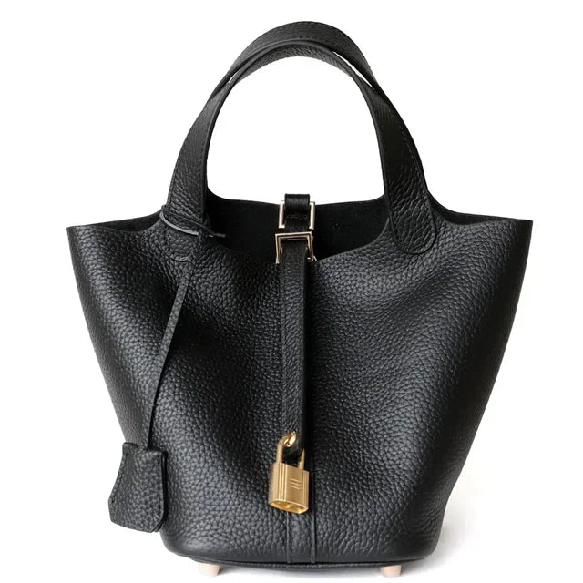 Sac à Main Femme en Cuir de Luxe avec Compartiments Organisés – Élégant et Pratique 14x18x19 cm 1