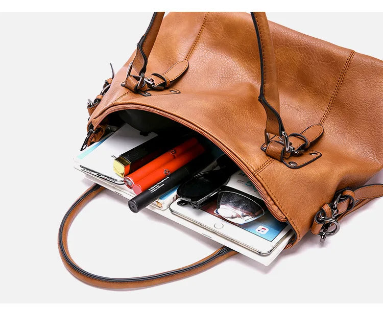 Sac à Main Vintage Femme Grande Capacité avec Bandoulière Réglable en Tissu Doux et Durable 3