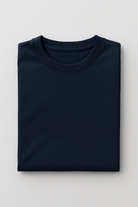 Tee Shirt Homme Slim Fit Élégant en Marine Bleu - Confort et Style 3