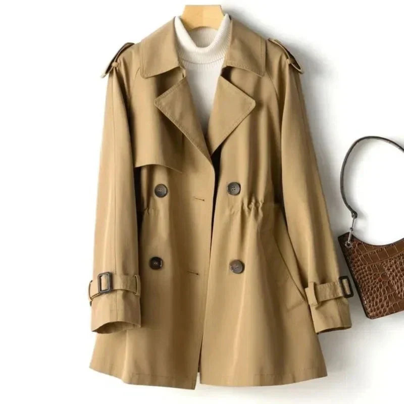 Trench Femme Classique à Double Rang avec Ceinture Ajustable et Style Élégant 2