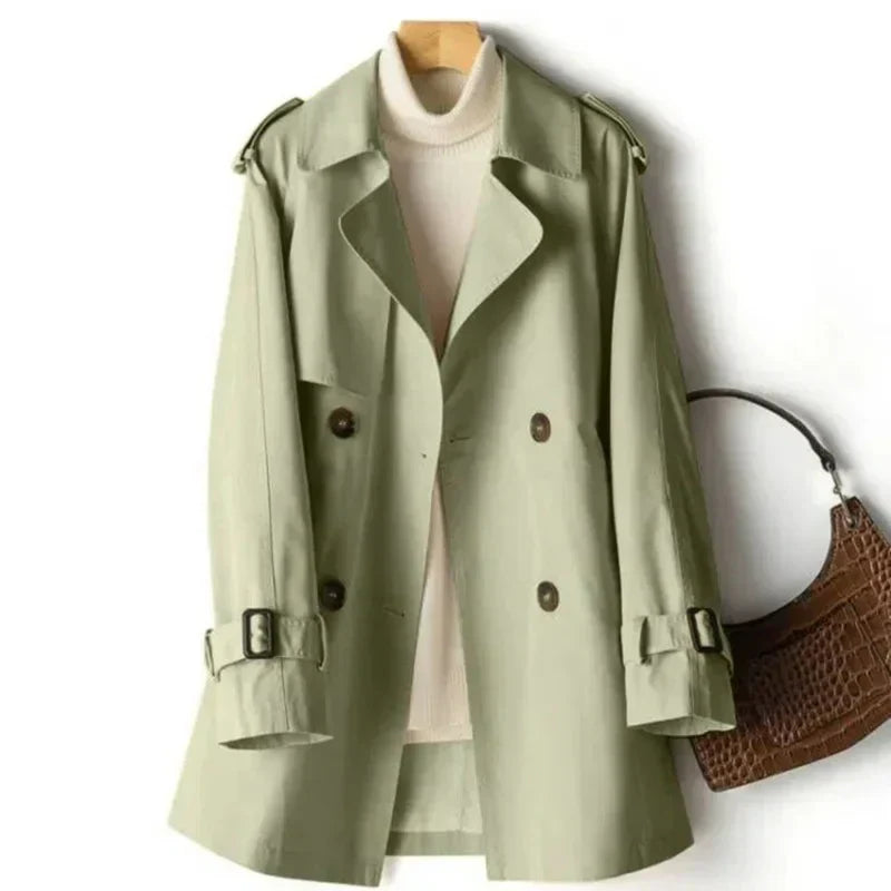 Trench Femme Classique à Double Rang avec Ceinture Ajustable et Style Élégant 3
