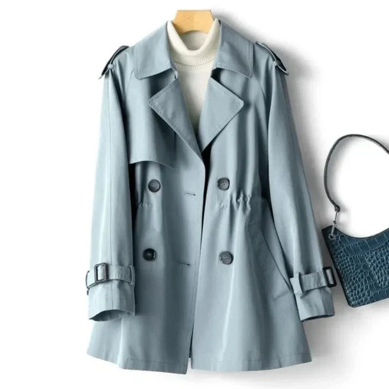 Trench Femme Classique à Double Rang avec Ceinture Ajustable et Style Élégant 4