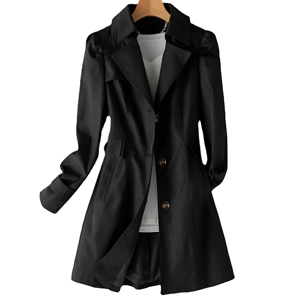 Trench Femme Élégant Résistant au Vent et à la Pluie 0