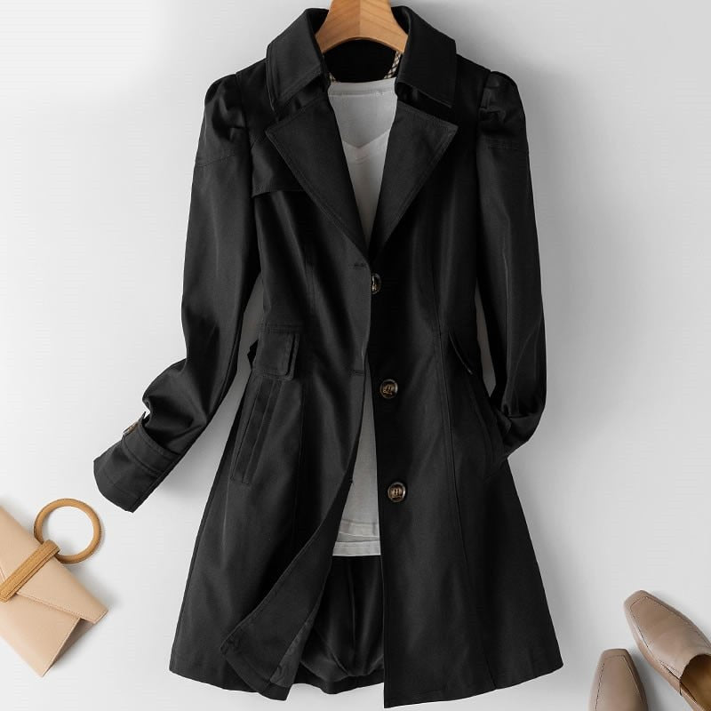 Trenchcoat Femme Élégant et Polyvalent en Beige, Noir, Khaki et Rose – Coupe Classique et Confort Optimal 1