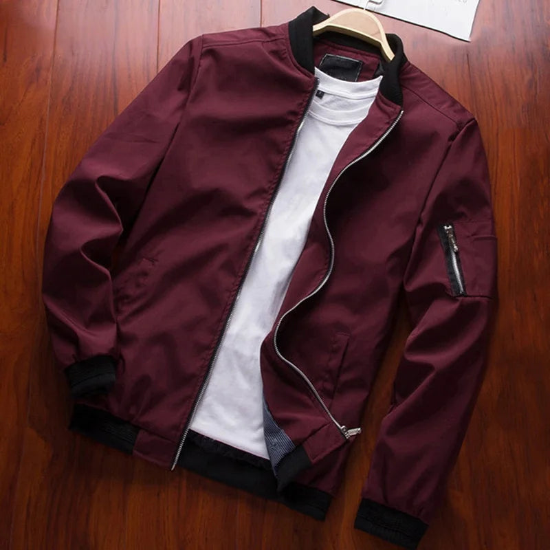 Veste Bomber Homme Slim avec Fermeture Éclair 0