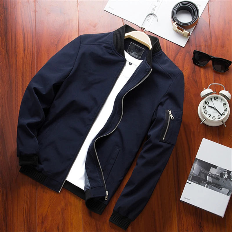 Veste Bomber Homme Slim avec Fermeture Éclair 6