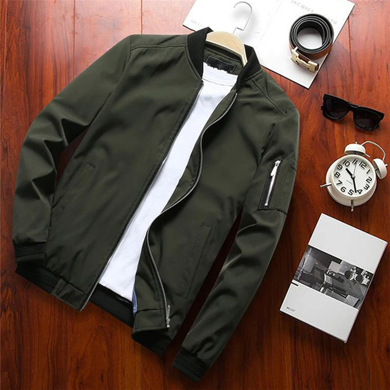 Veste Bomber Homme Slim avec Fermeture Éclair 7