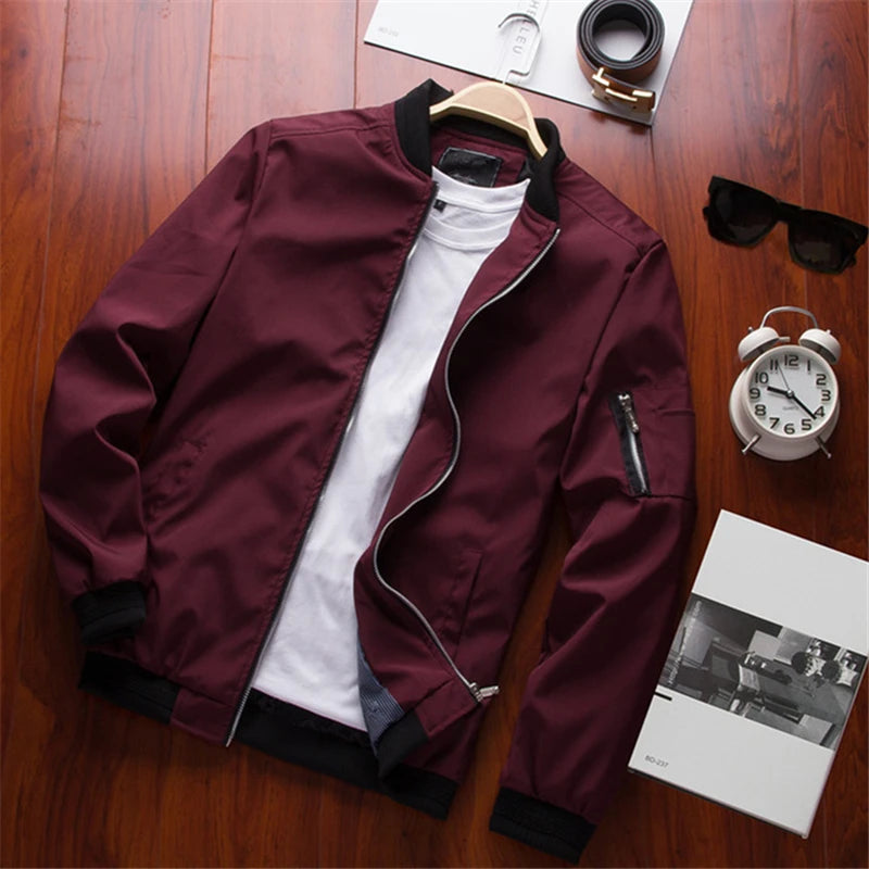 Veste Bomber Homme Slim avec Fermeture Éclair 9