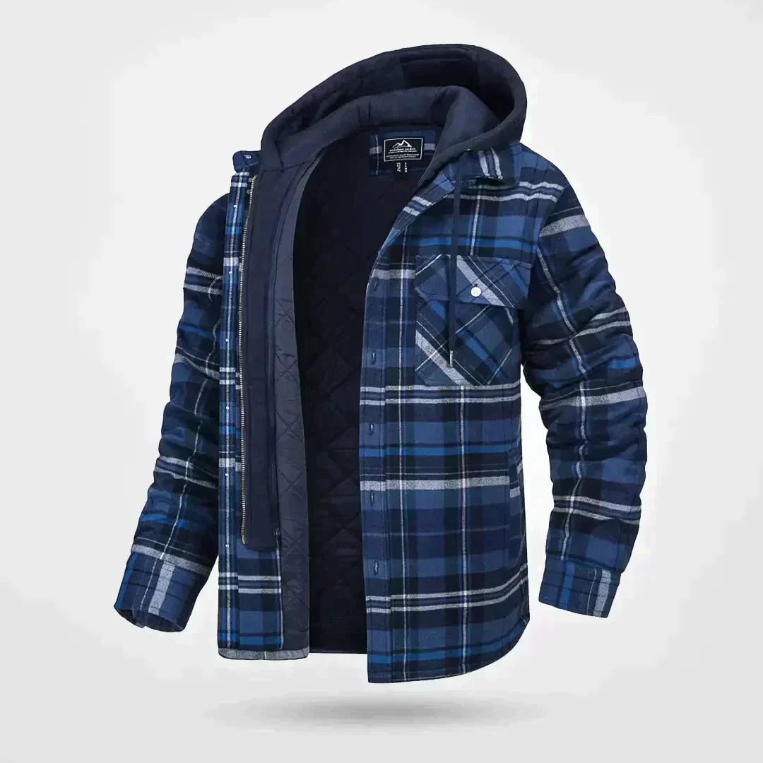 Veste Homme à Carreaux Moderne avec Capuche et Style Confortable pour l'Hiver 0