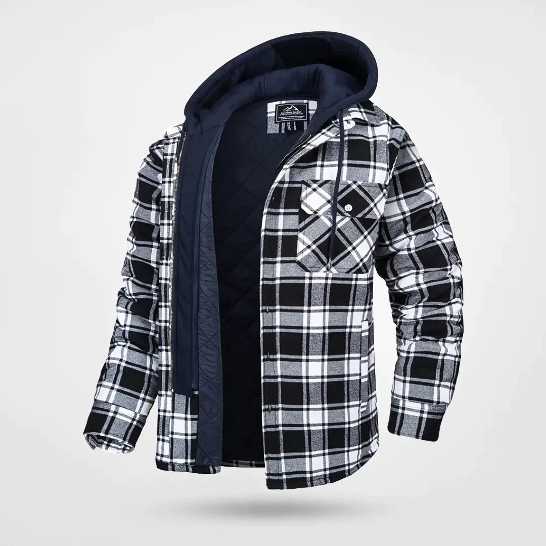 Veste Homme à Carreaux Moderne avec Capuche et Style Confortable pour l'Hiver 1