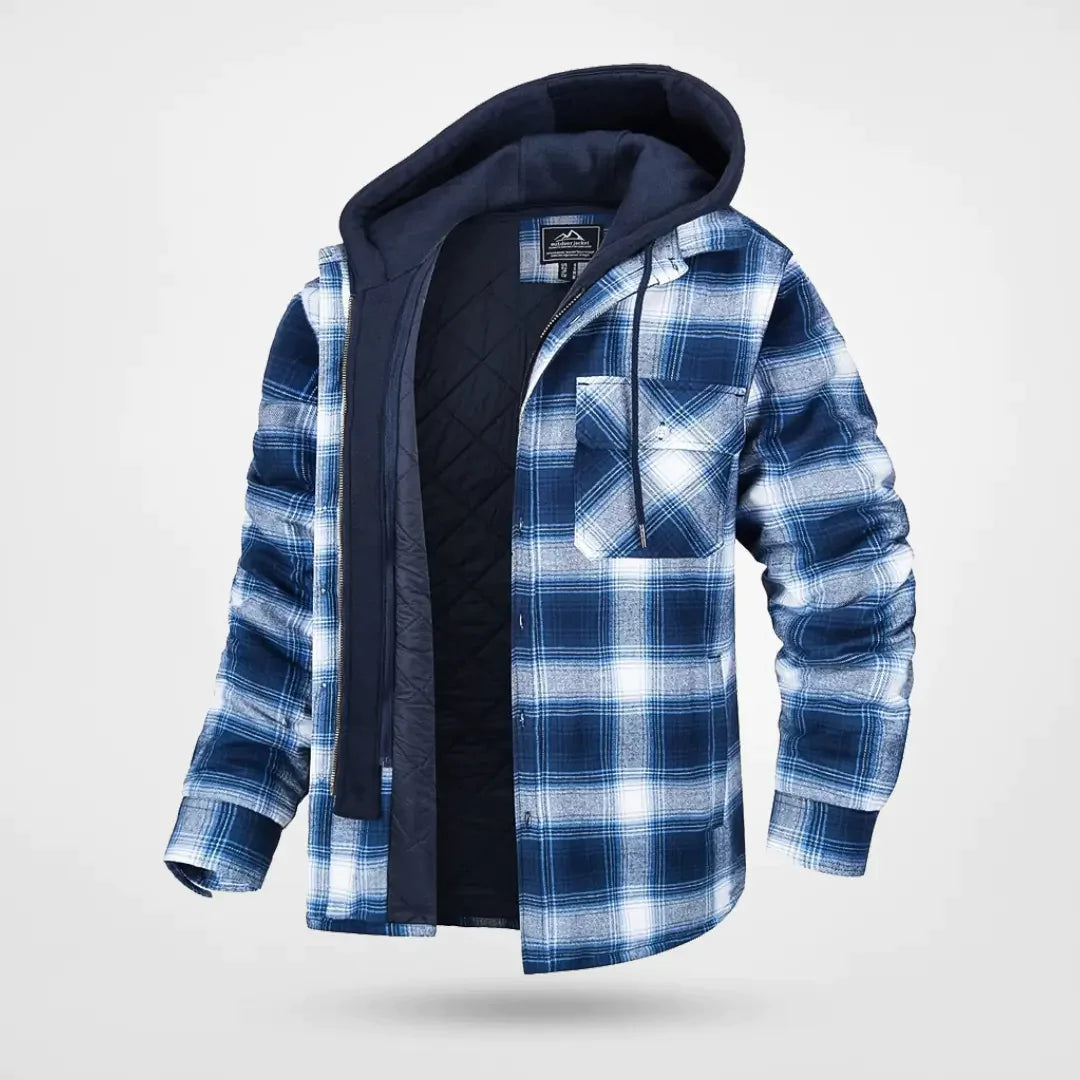 Veste Homme à Carreaux Moderne avec Capuche et Style Confortable pour l'Hiver 2