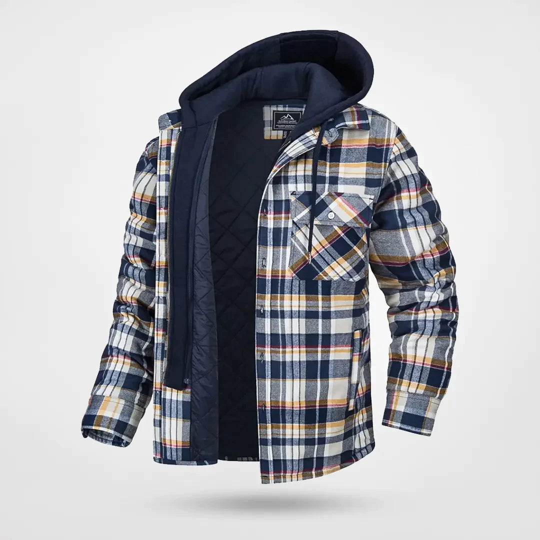 Veste Homme à Carreaux Moderne avec Capuche et Style Confortable pour l'Hiver 4