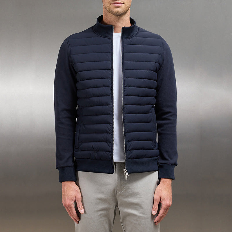 Veste Matelassée Décontractée pour Hommes avec Col Montant et Ajustement Confortable 1