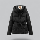 Veste Matelassée Élégante pour Femmes avec Capuche et Ceinture 0