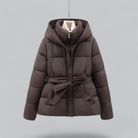 Veste Matelassée Élégante pour Femmes avec Capuche et Ceinture 1