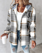 Veste à Capuche Femme à Carreaux Confortable et Stylée pour les Jours Froids 2