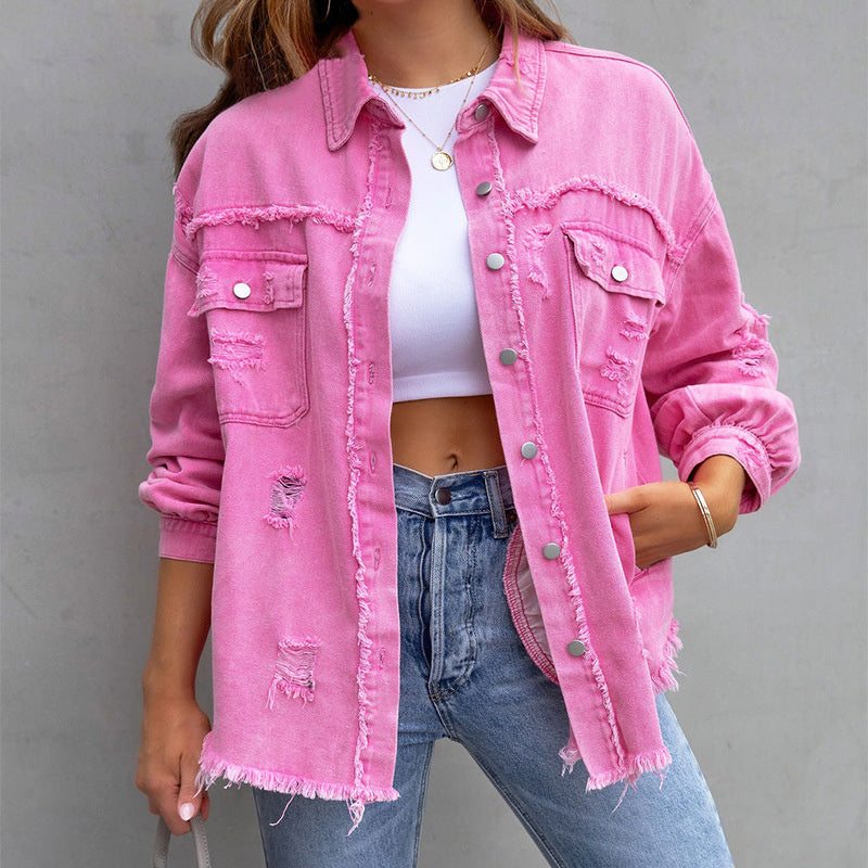 Veste en Jean Déchirée pour Femmes au Style Moderne et Confort Optimal 0