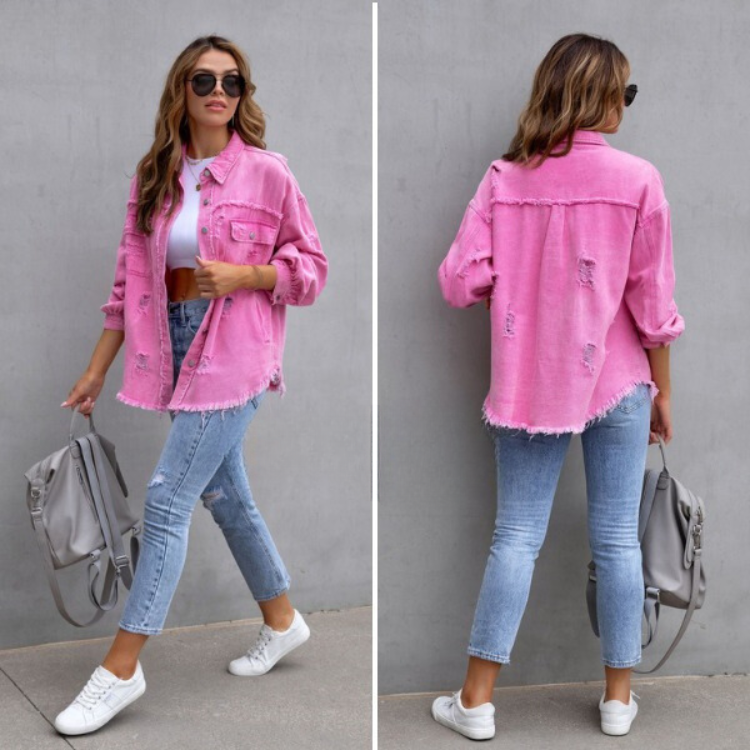 Veste en Jean Déchirée pour Femmes au Style Moderne et Confort Optimal 2