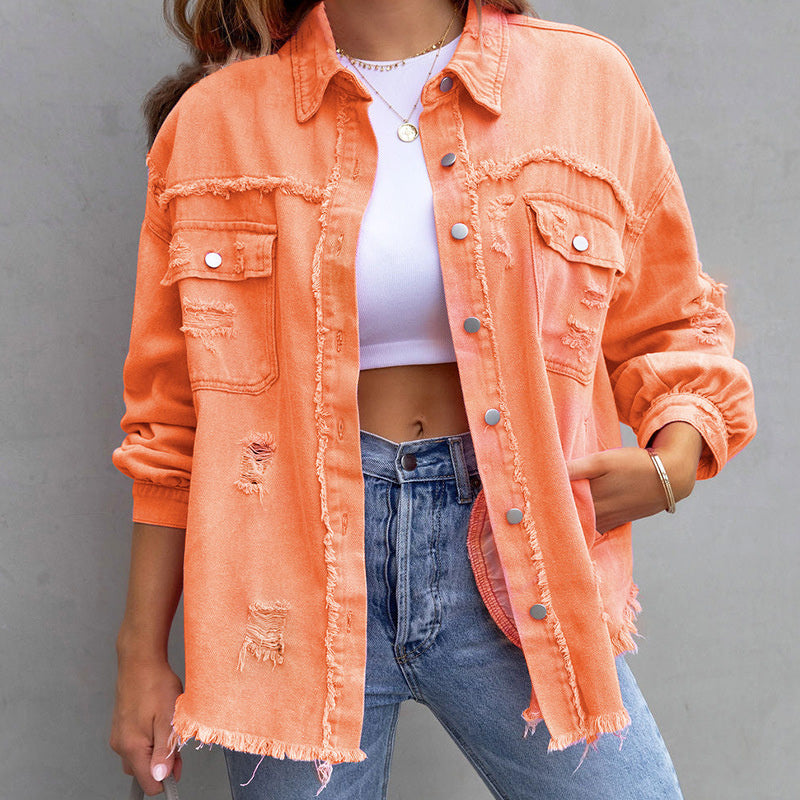 Veste en Jean Déchirée pour Femmes au Style Moderne et Confort Optimal 5