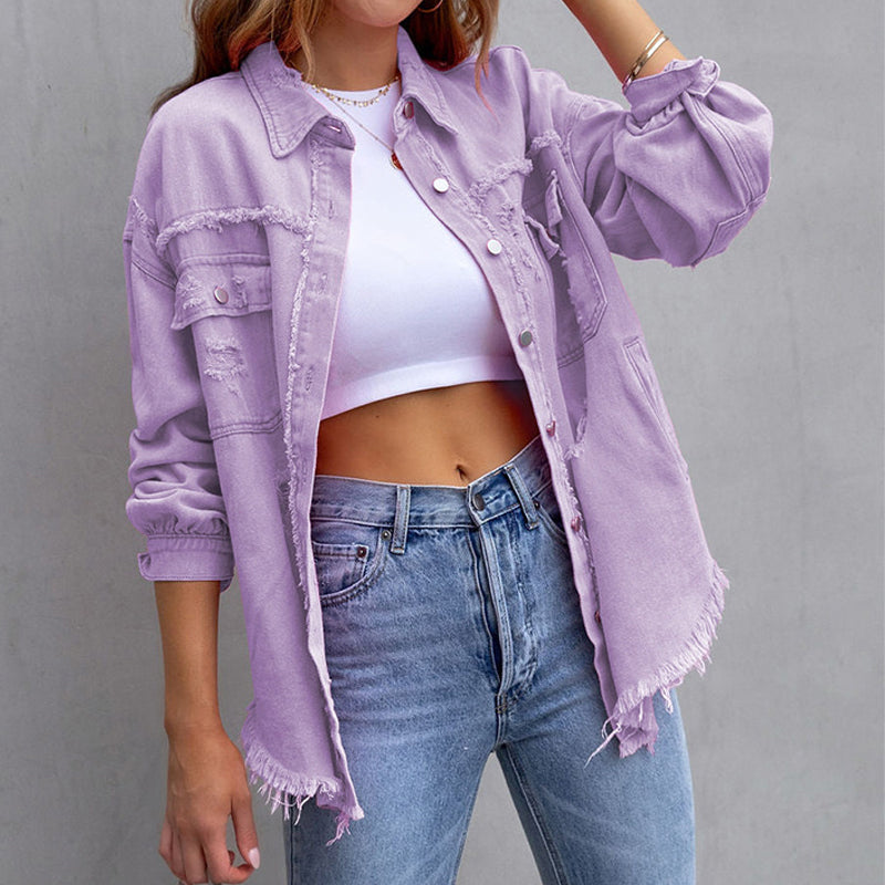 Veste en Jean Déchirée pour Femmes au Style Moderne et Confort Optimal 6
