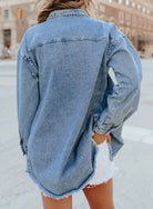 Veste en Jean Décontractée avec Accents Effilochés pour Femmes 2