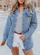 Veste en Jean Décontractée avec Accents Effilochés pour Femmes 3