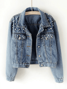 Veste en Jean Décontractée avec Strass pour Femmes - Élégance et Confort 0