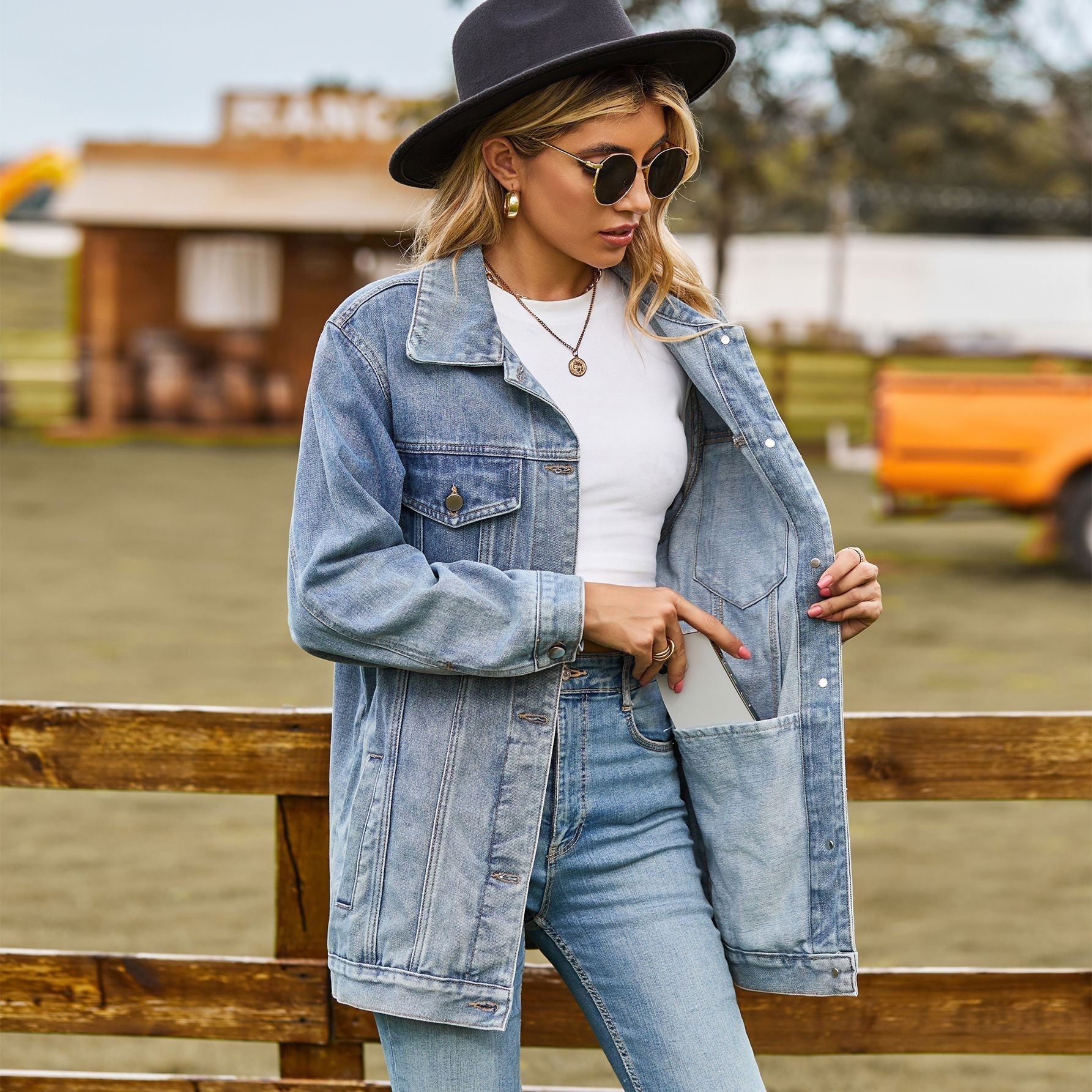 Veste en Jean Élégante pour Femmes avec Fermeture à Boutons pour Soirées 1